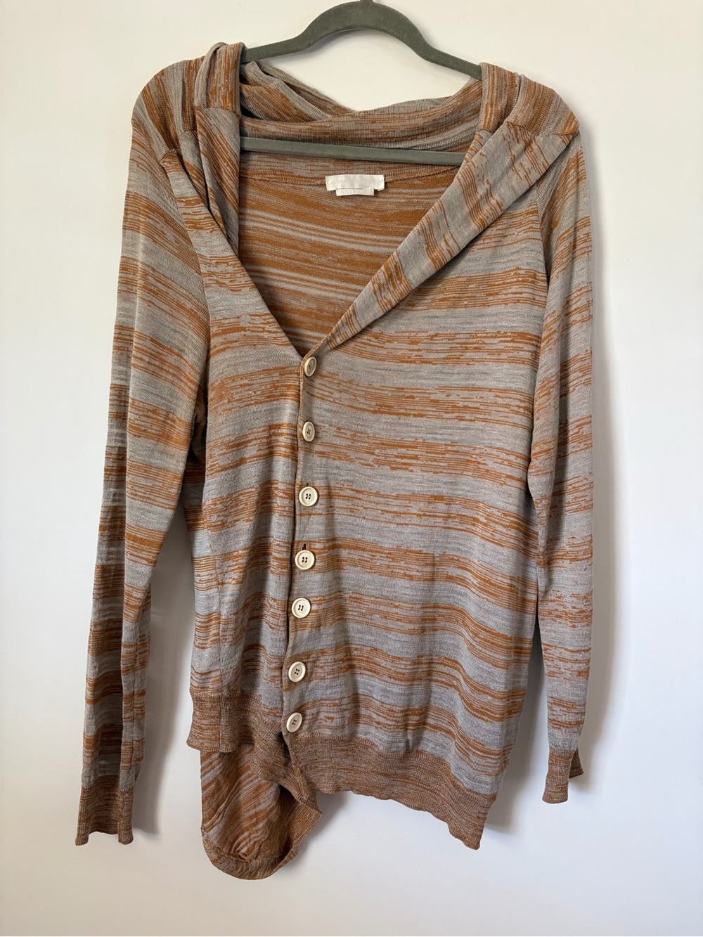 Alexander McQueen side button wrap sweater silk linen size M fall preppy VTG